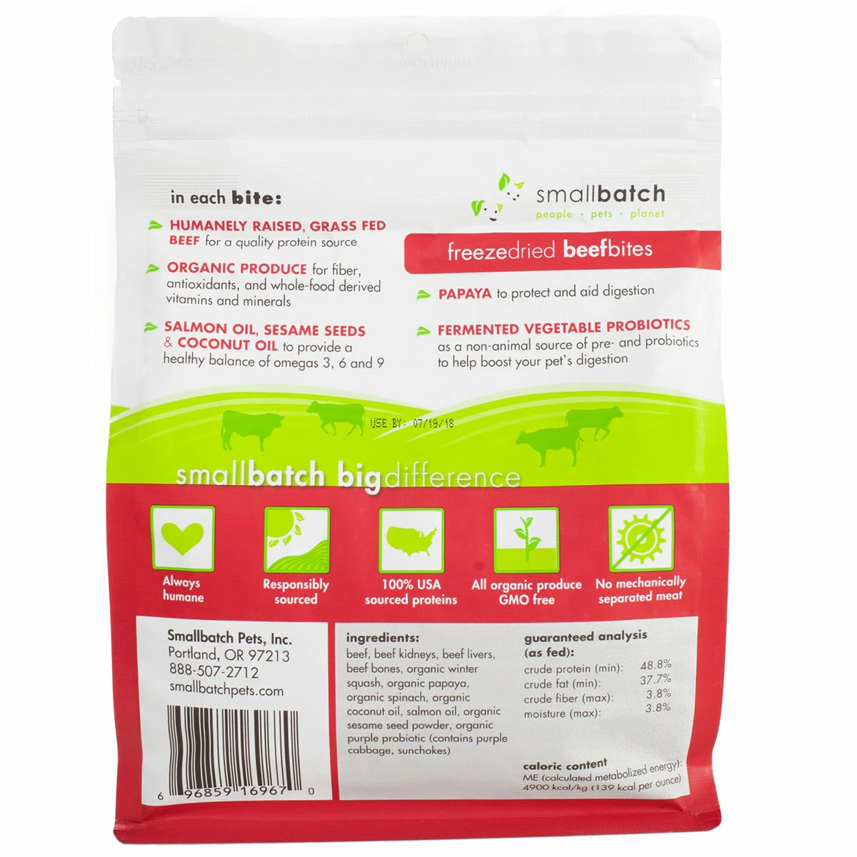 SmallBatch Freeze-Dried Beef Bites Dog & Cat Treats - 7oz - Image 2