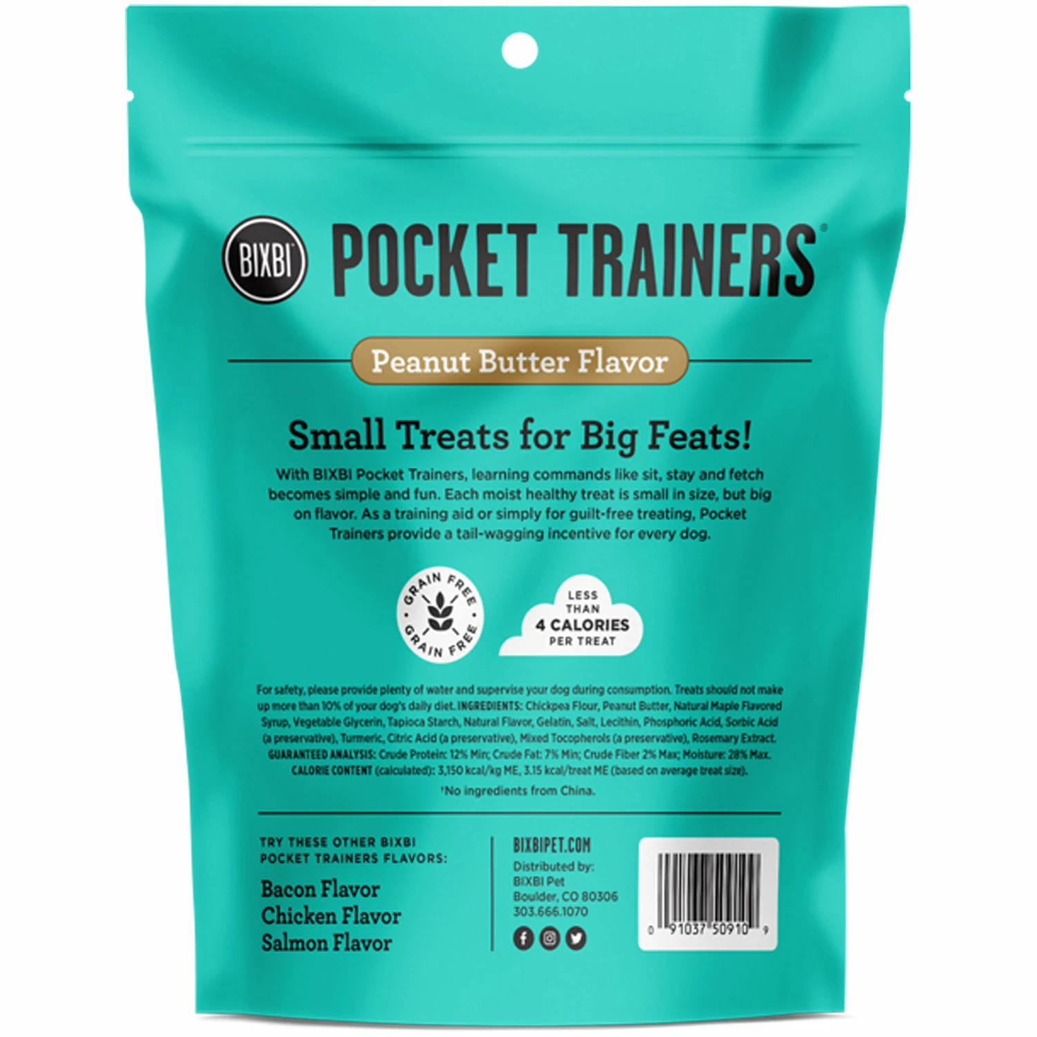 BIXBI Pocket Trainers Peanut Butter Dog Treats - 6oz - Image 2
