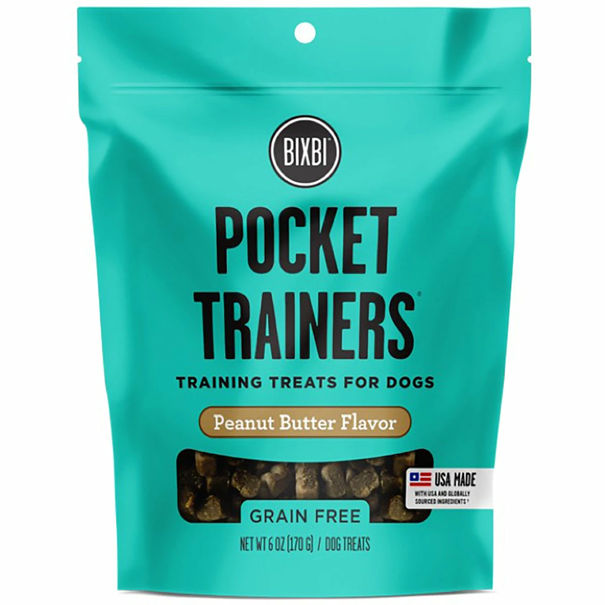 BIXBI Pocket Trainers Peanut Butter Dog Treats - 6oz