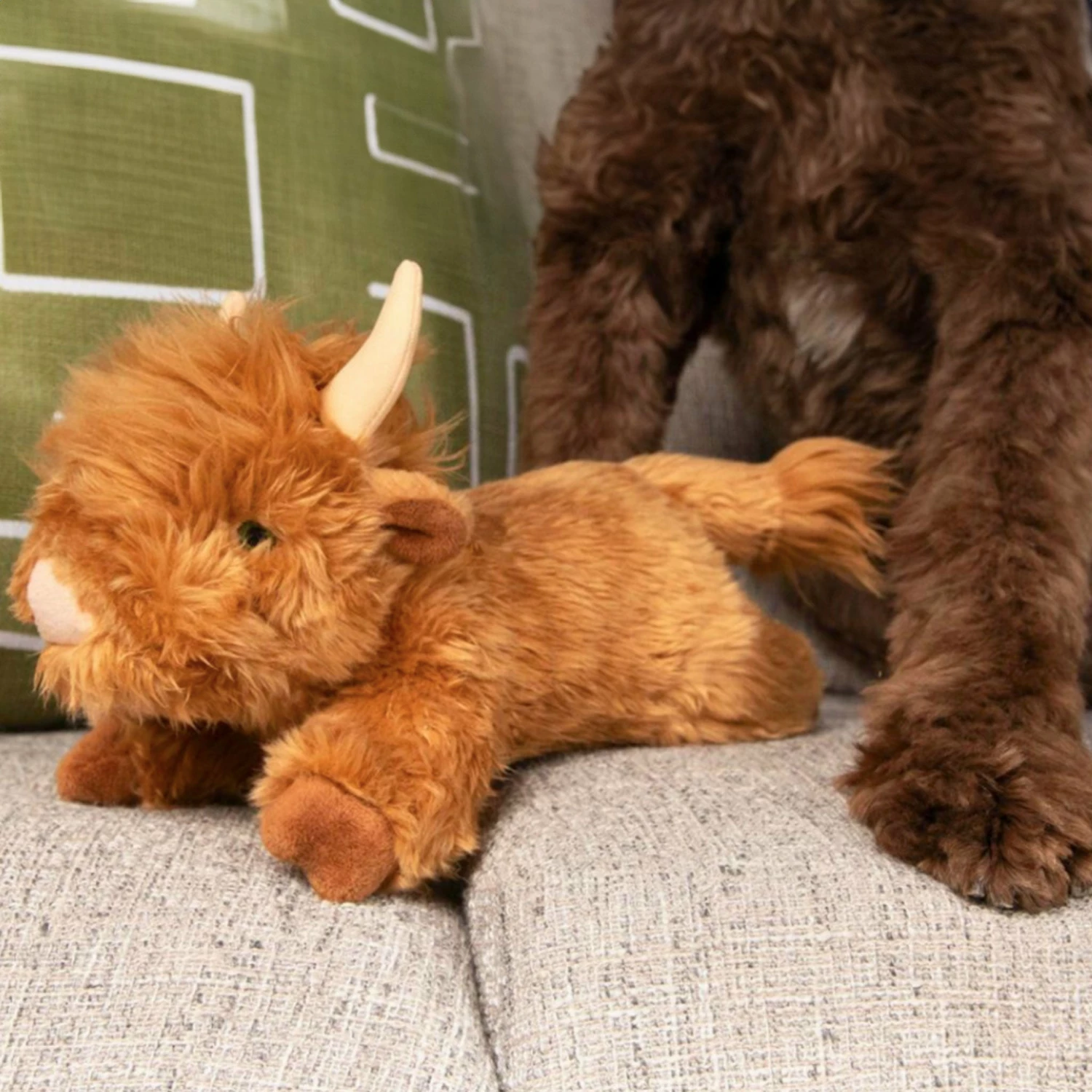 Fluff & Tuff Shaggy Cow Dog Toy - Image 3