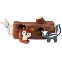 Fringe Log And Forest Animals Burrow Dog Toy