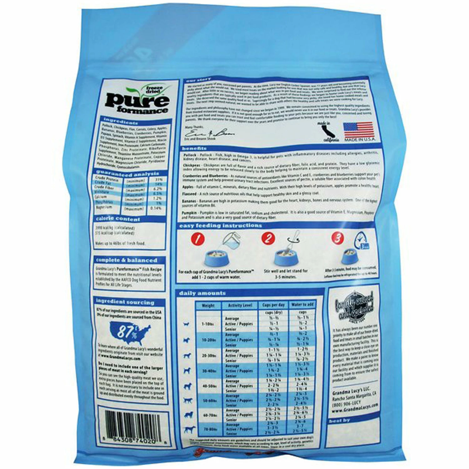 Grandma Lucy's Pureformance Freeze Dried Fish Dog Food - Image 2