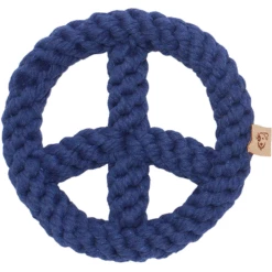 Jax & Bones Rope Peace Sign Blue Dog Toy