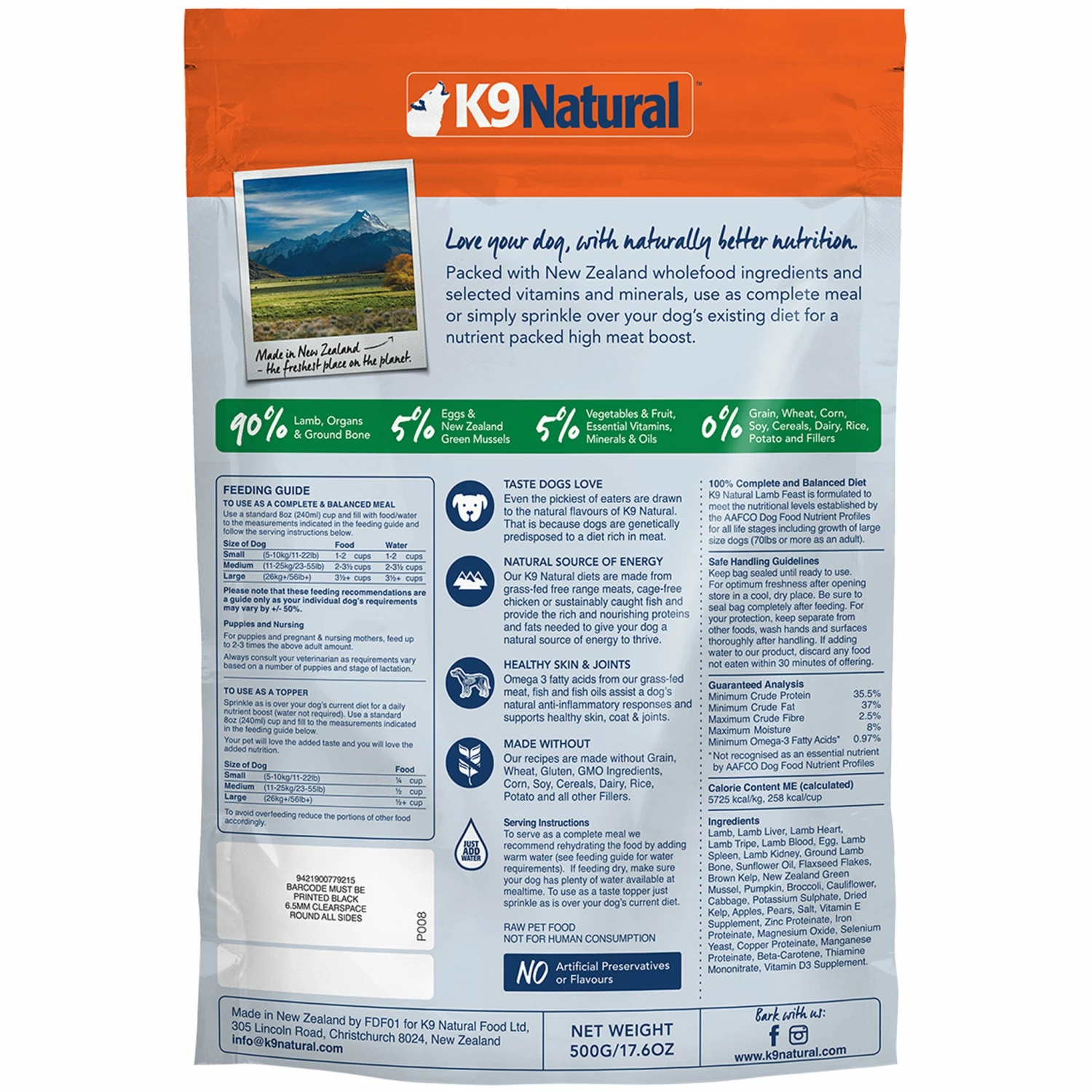 K9 Natural Freeze-Dried Lamb Dog Food - Image 2