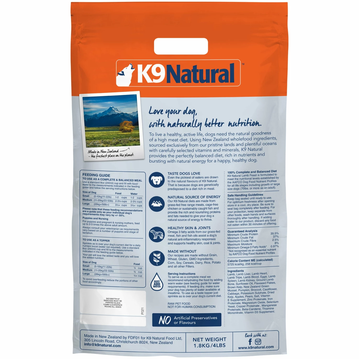 K9 Natural Freeze-Dried Lamb Dog Food - Image 4