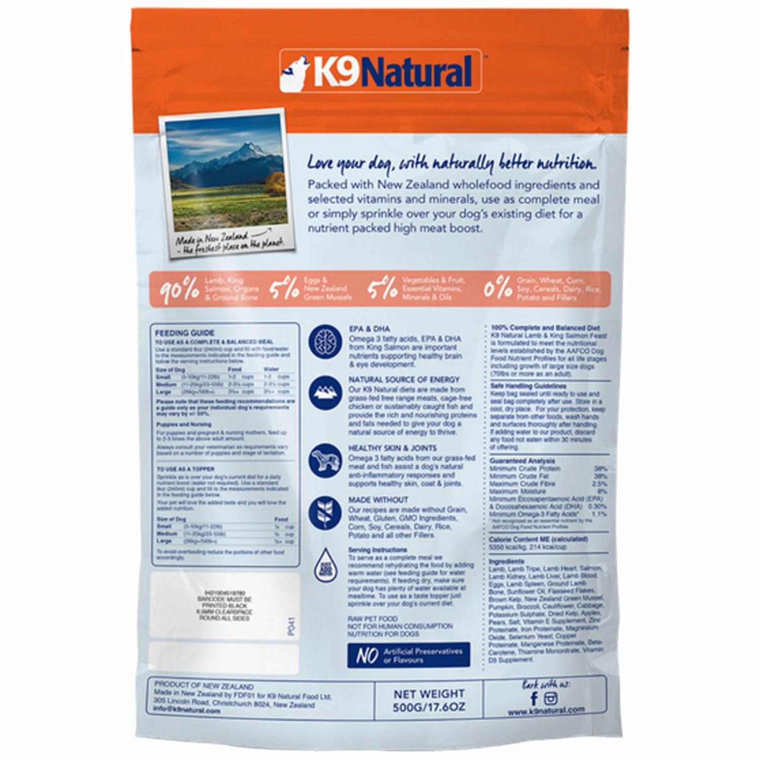K9 Natural Freeze-Dried Lamb & Salmon Dog Food - Image 2