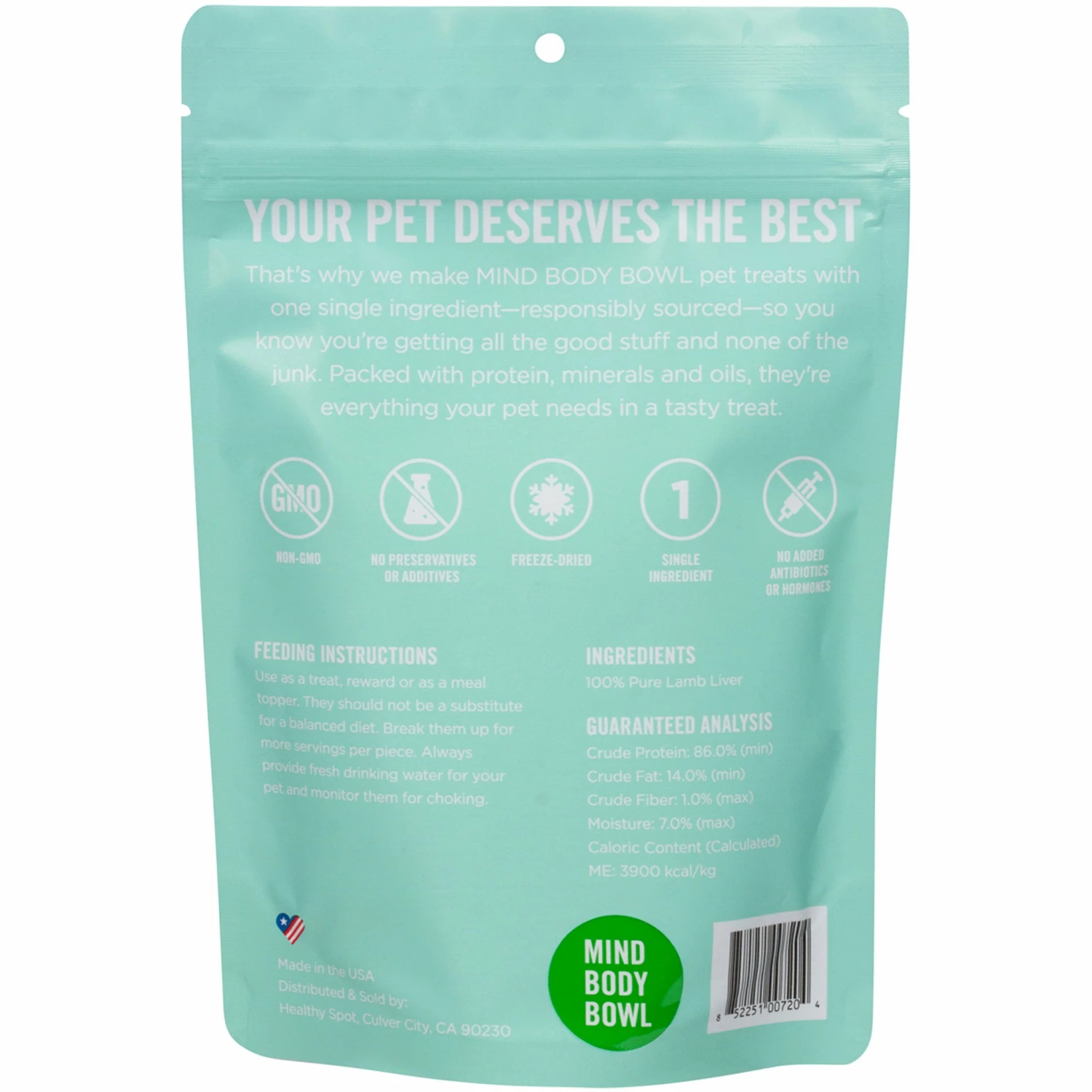 MIND BODY BOWL Lamb Liver Freeze-Dried Treats For Dogs And Cats - 3oz - Image 2