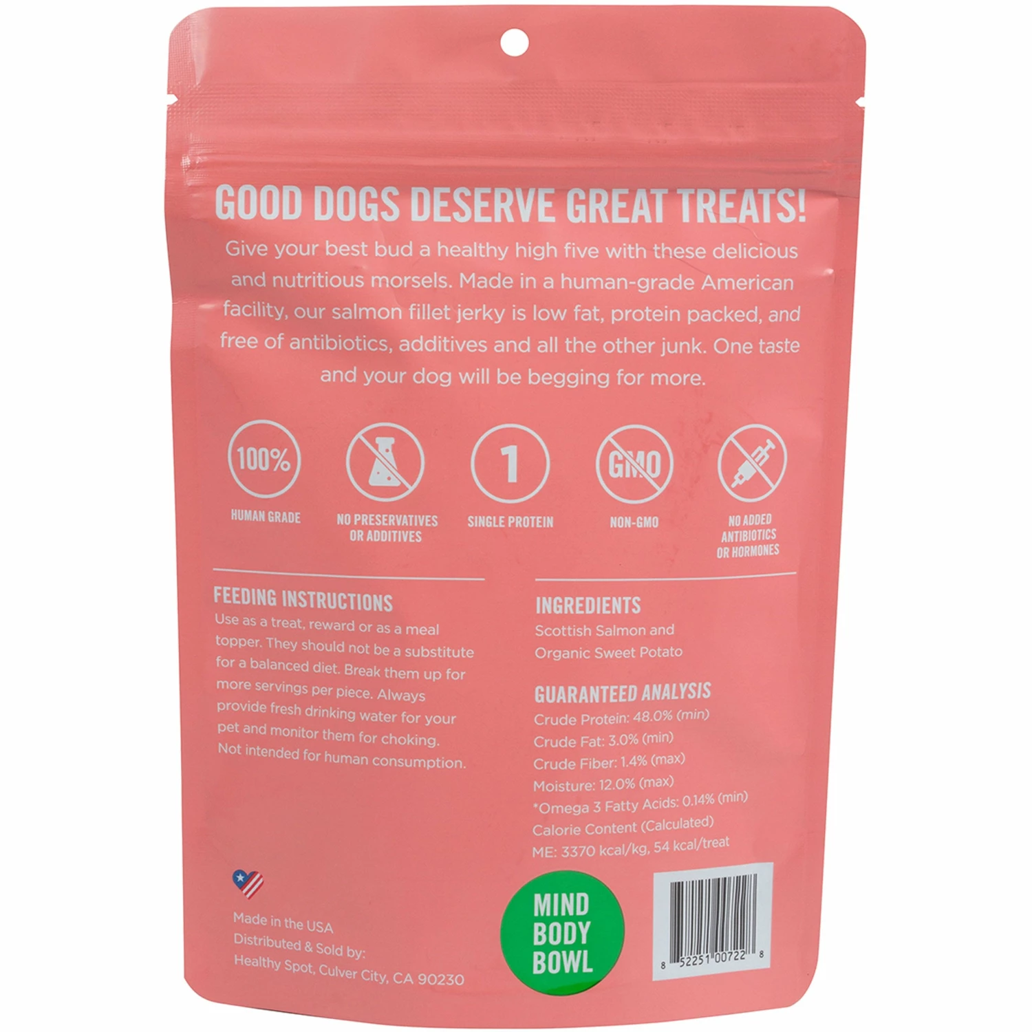 MIND BODY BOWL Smoked Salmon Jerky Dog Treats - 3oz - Image 2