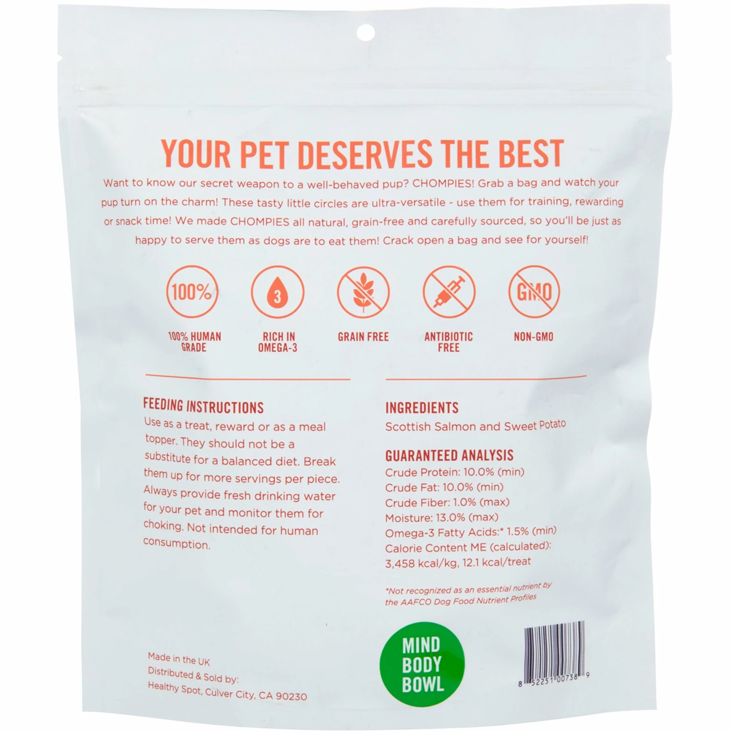 MIND BODY BOWL Salmon & Sweet Potato Chompies Dog Treats - 16oz - Image 2