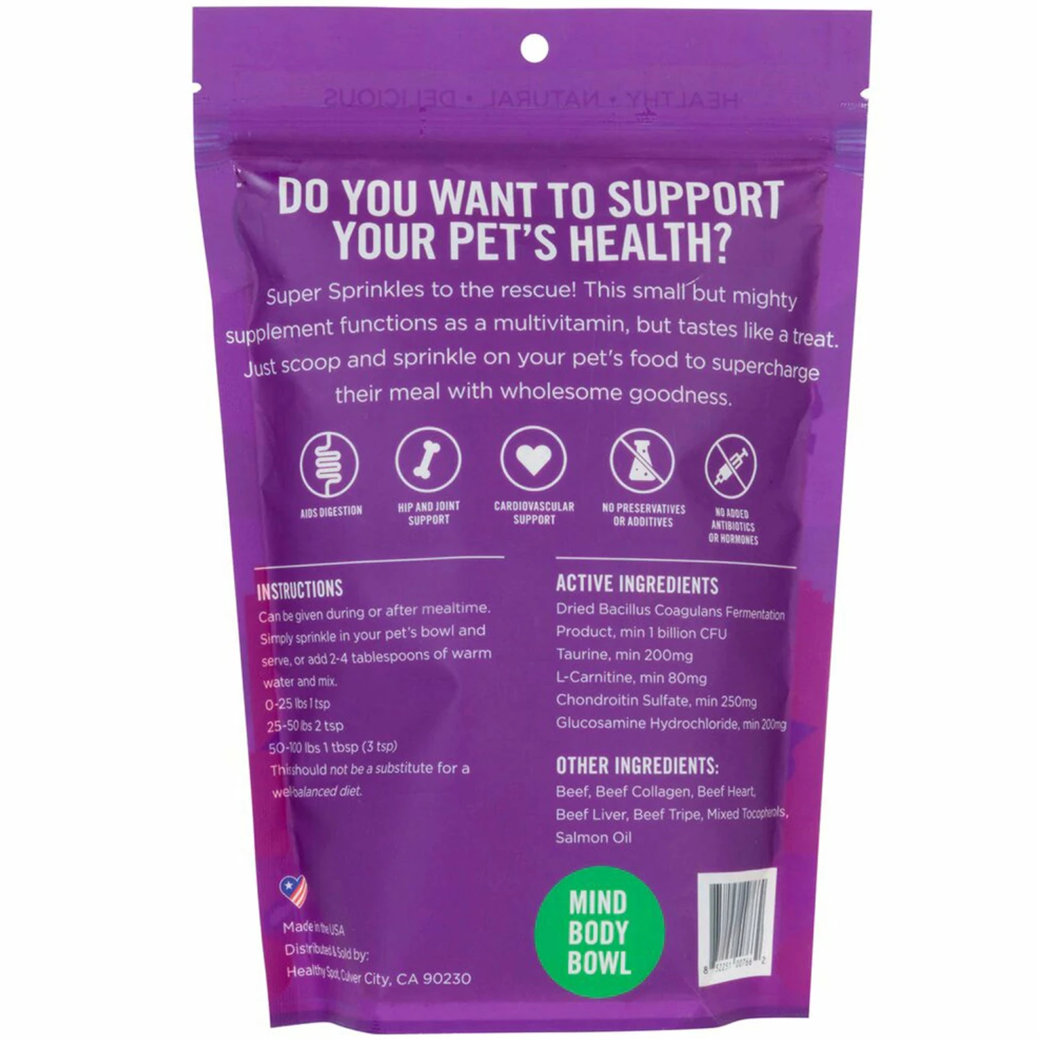 Mind Body Bowl Super Sprinkles Freeze-Dried Beef Mealtime Supplement - Image 2