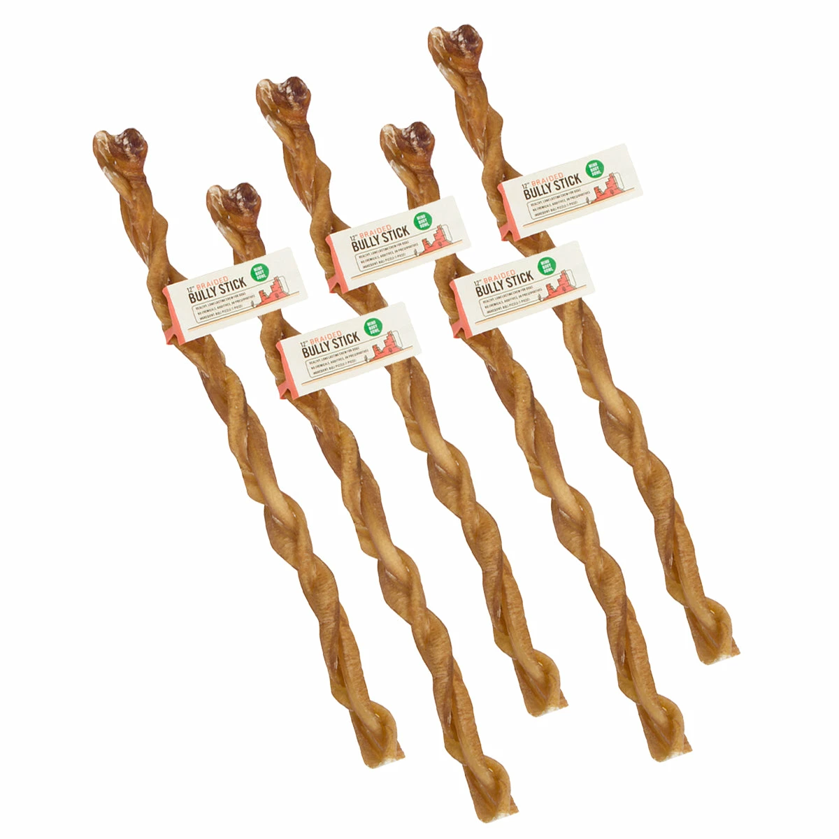 MIND BODY BOWL 12" Braided Bullystick 5-Pack