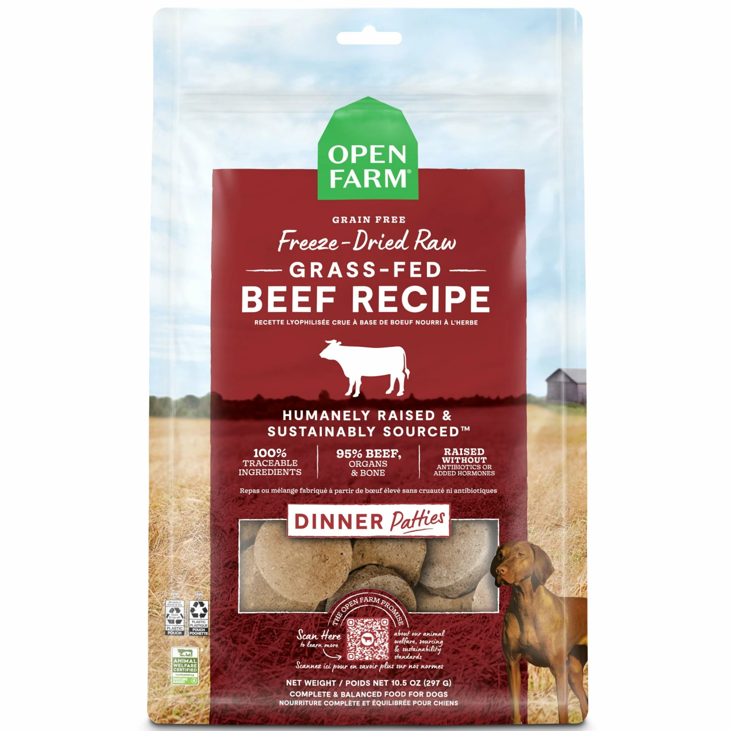 Open Farm Freeze-Dried Patties Dog Beef 17.5 Oz