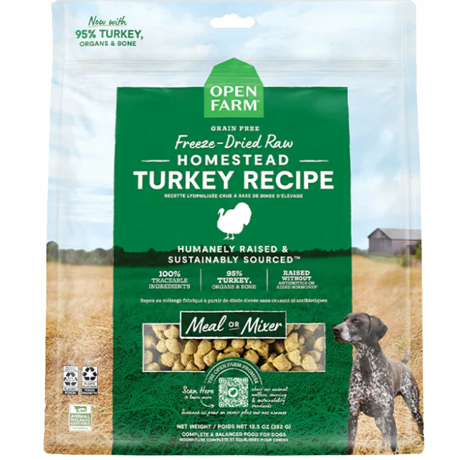 Open Farm Freeze-Dried Raw Homestead Turkey Dog Food - 13.5oz