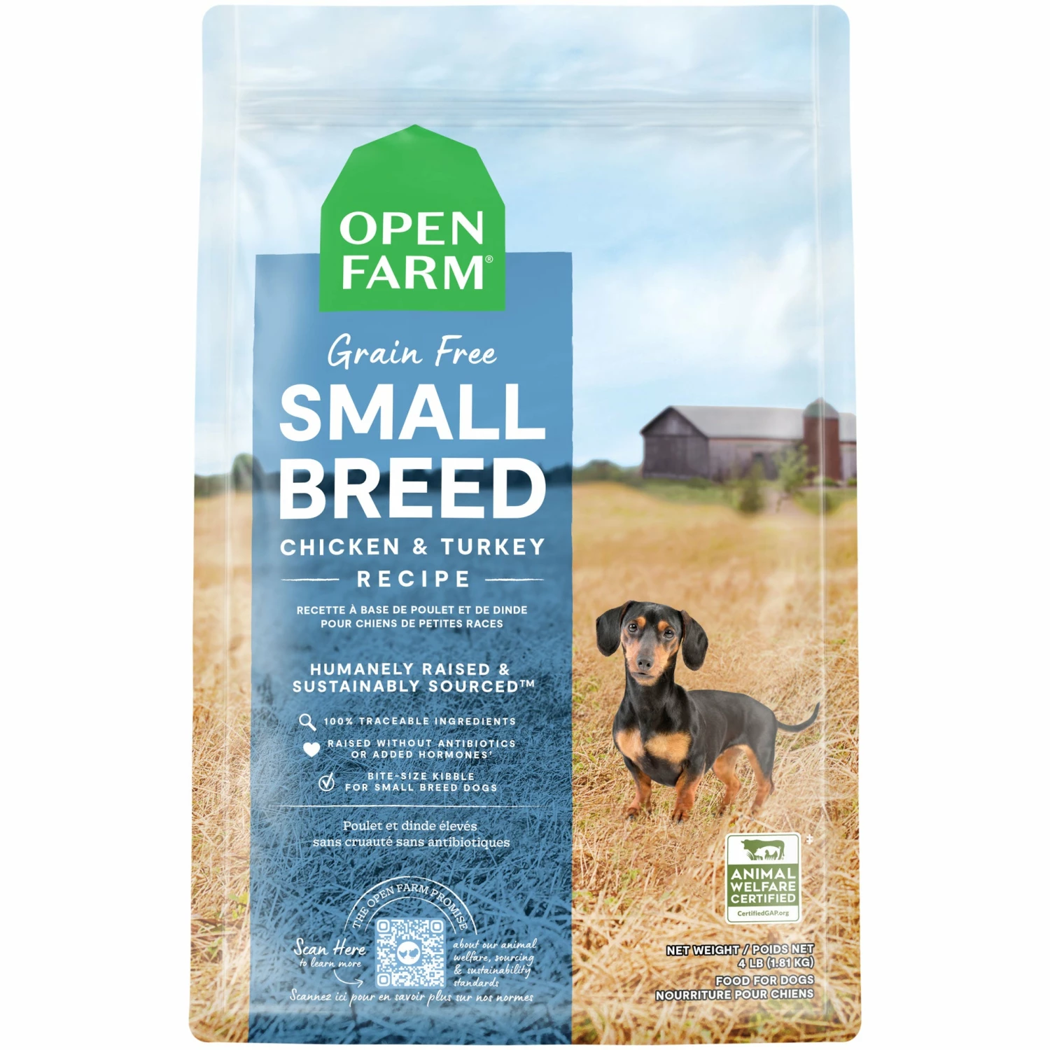 Open Farm Small Breed Grain-Free Dog Chicken & Turkey 4 Lbs