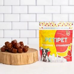 Petipet Functional Treat Dog Bananas & Strawberries 5 Oz