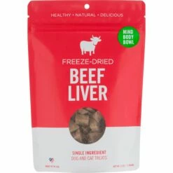 MIND BODY BOWL Beef Liver Freeze-Dried Treats For Dogs And Cats - 2.5oz
