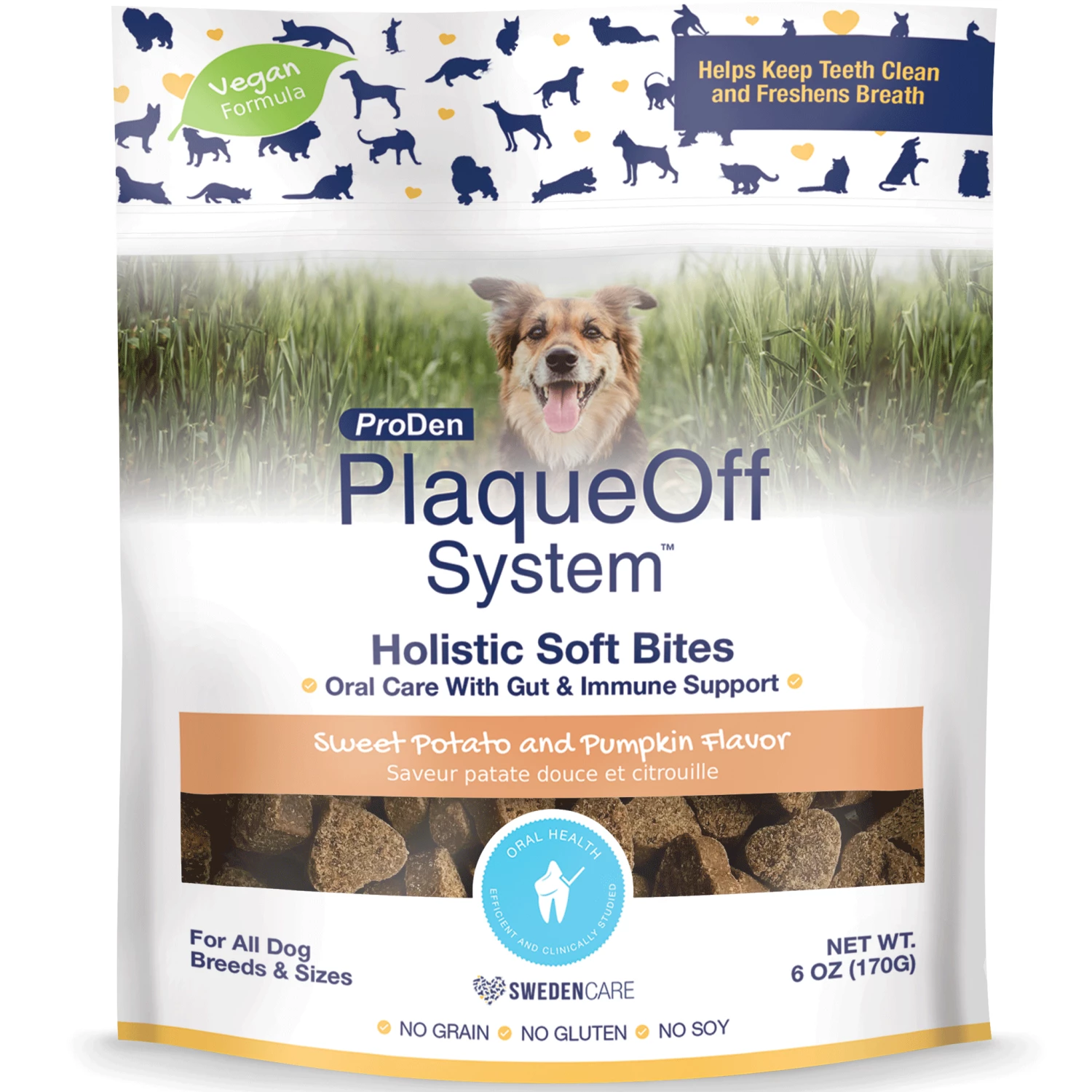 ProDen PlaqueOff System Holistic Soft Bites For Oral Care, Gut & Immune Support For Dogs - 6 Oz