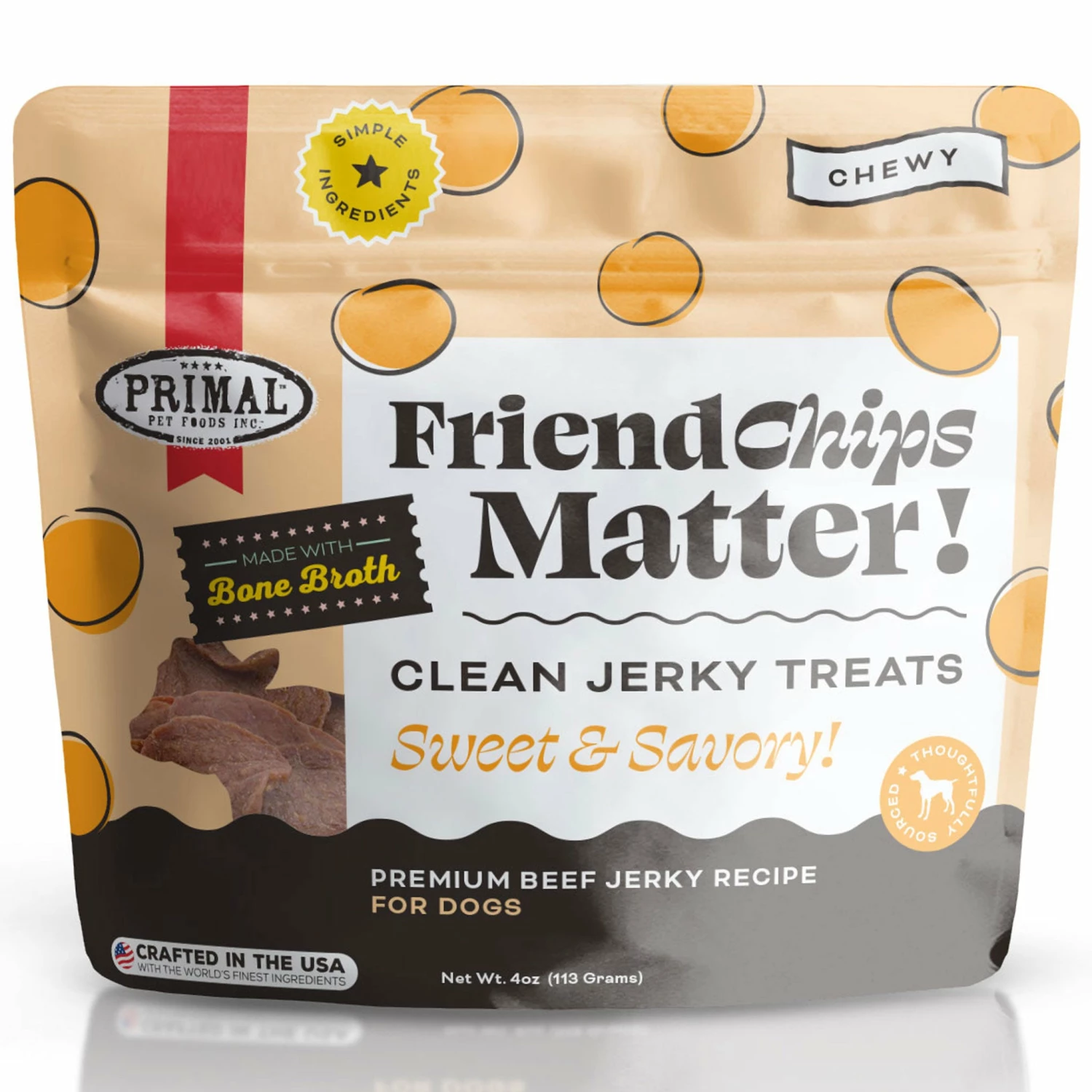 Primal FriendChips Matter Beef Dog Treats - 4 Oz