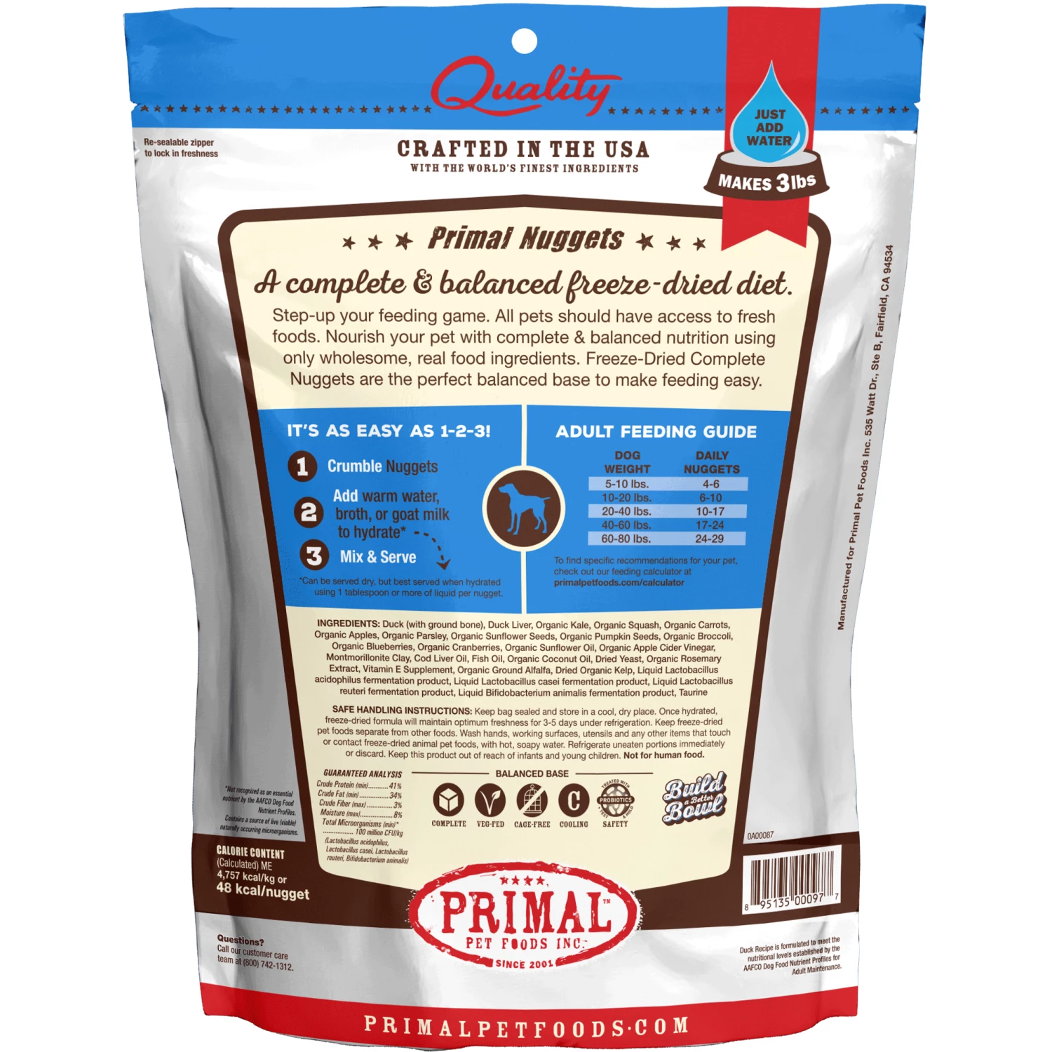 Primal Freeze-Dried Duck Formula Dog Food - Image 4