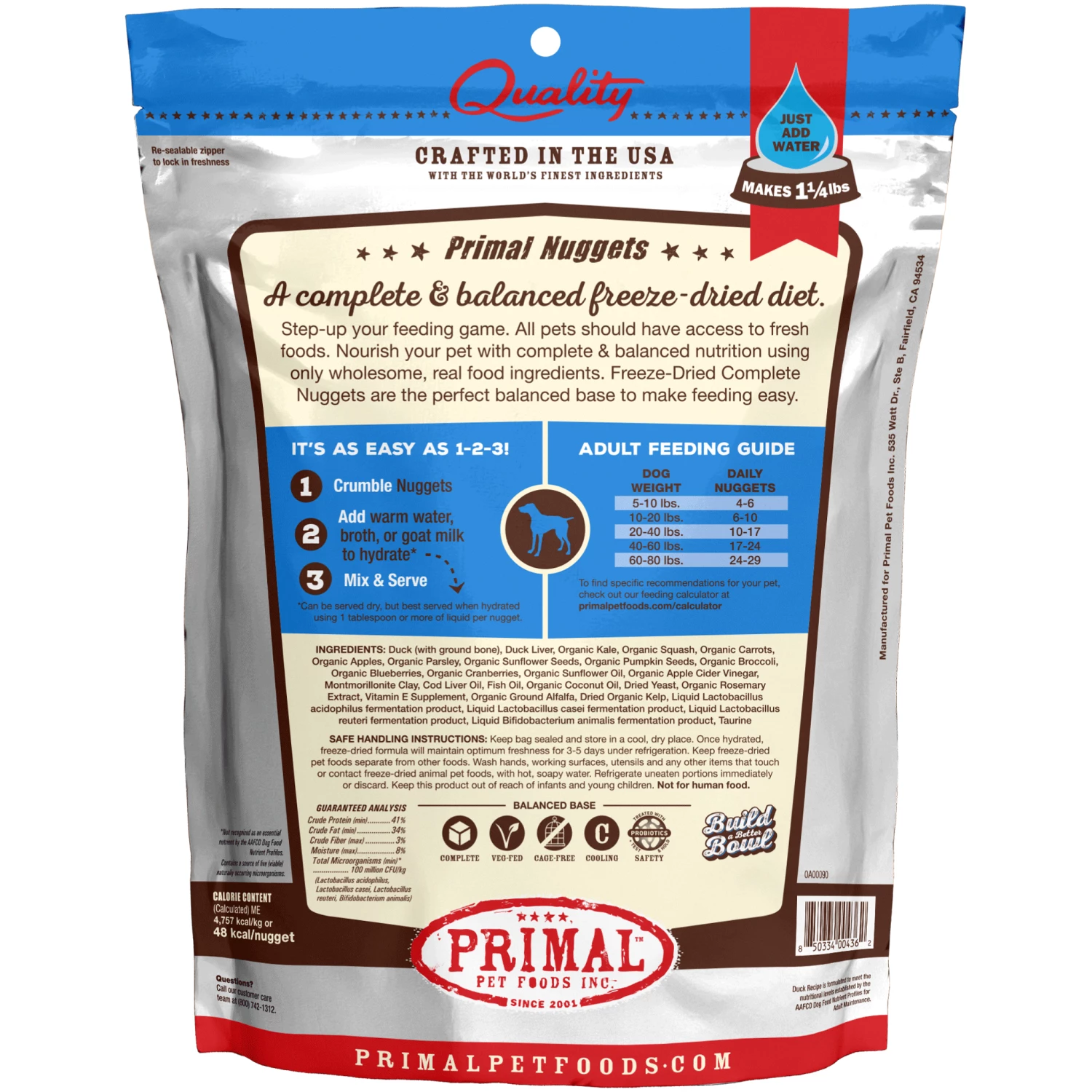 Primal Freeze-Dried Duck Formula Dog Food - Image 2