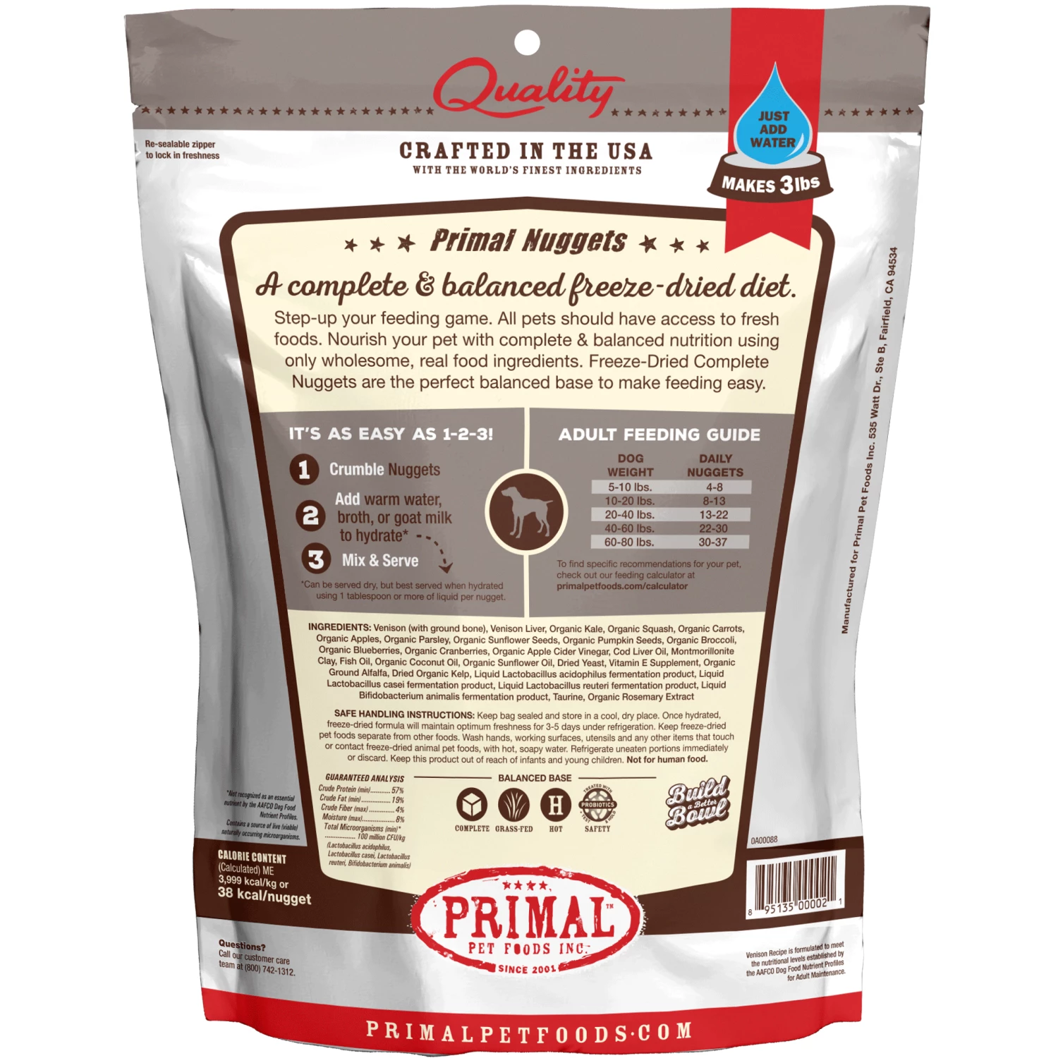 Primal Freeze-Dried Nuggets Venison Dog Food - Image 2