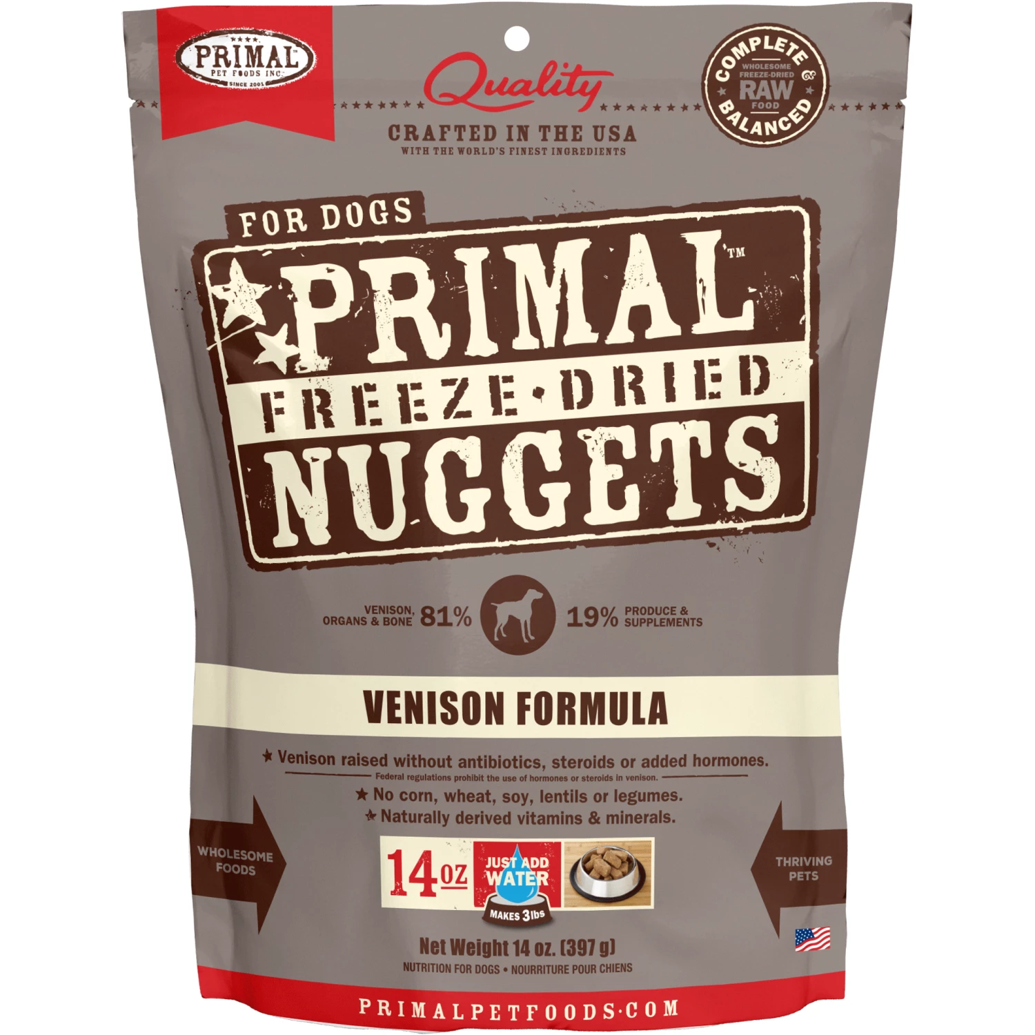 Primal Freeze-Dried Nuggets Venison Dog Food