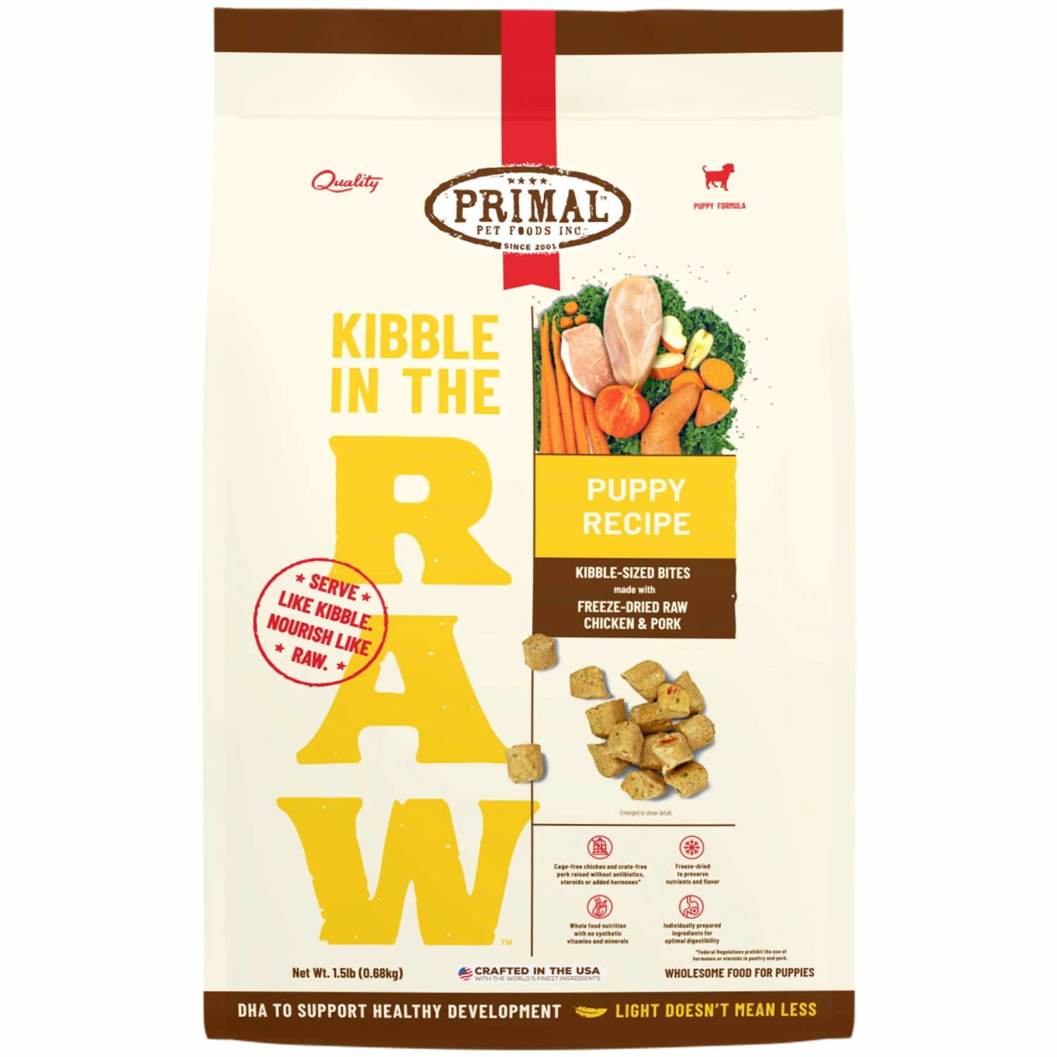 Primal Kibble In The Raw Puppy Recipe Dog Food - Image 3
