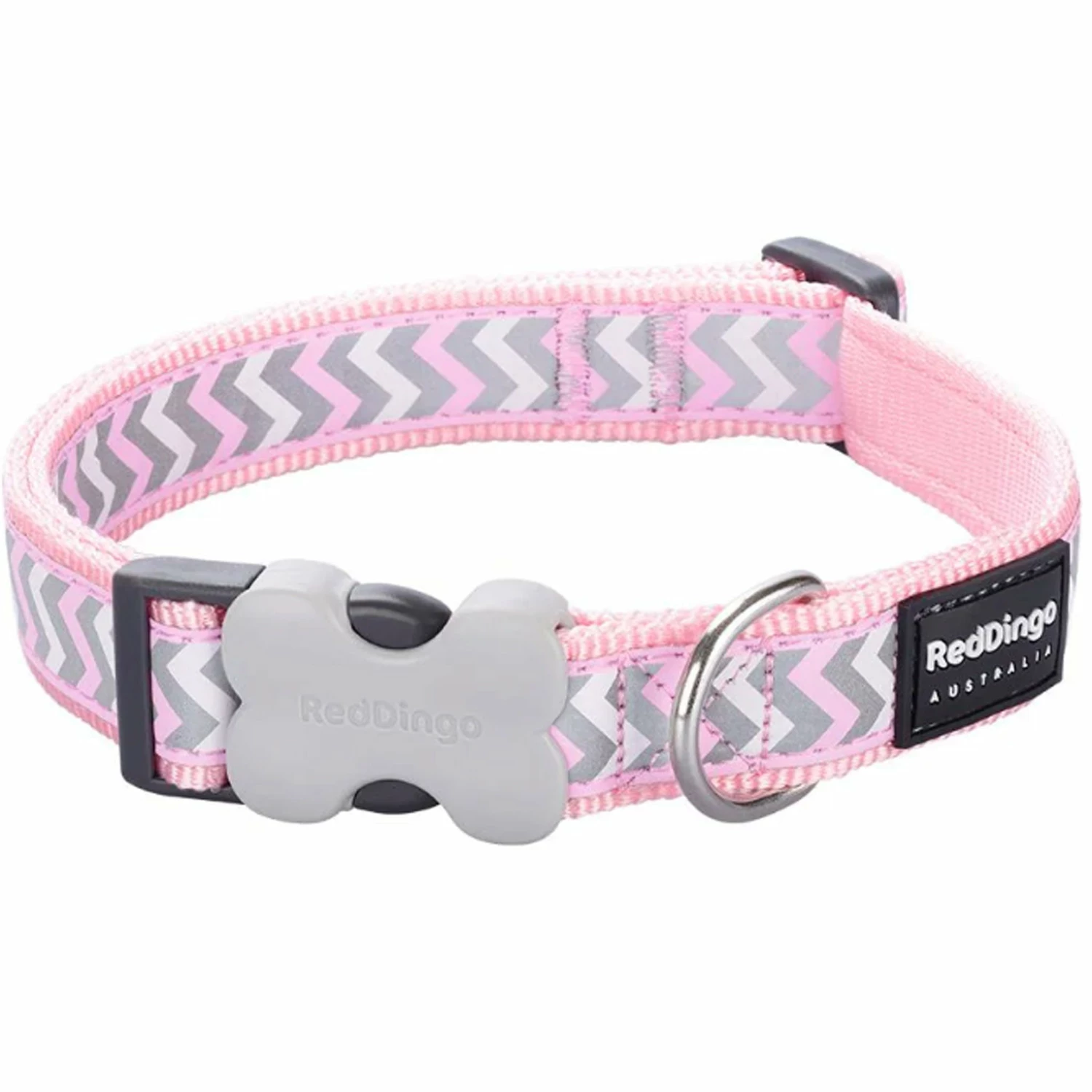 Red Dingo Pink Reflective Ziggy Dog Collar - Image 2