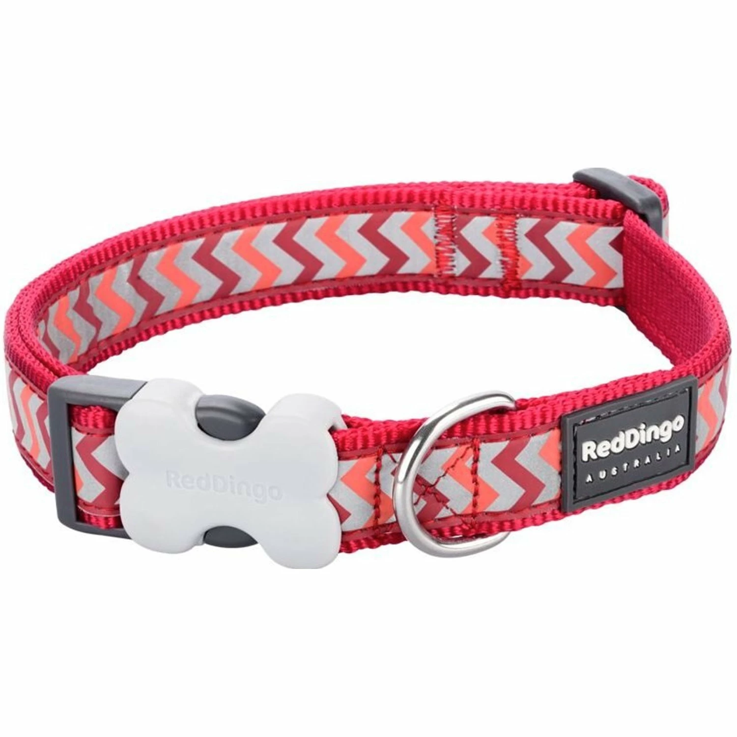 Red Dingo Red Reflective Ziggy Dog Collar - Image 2