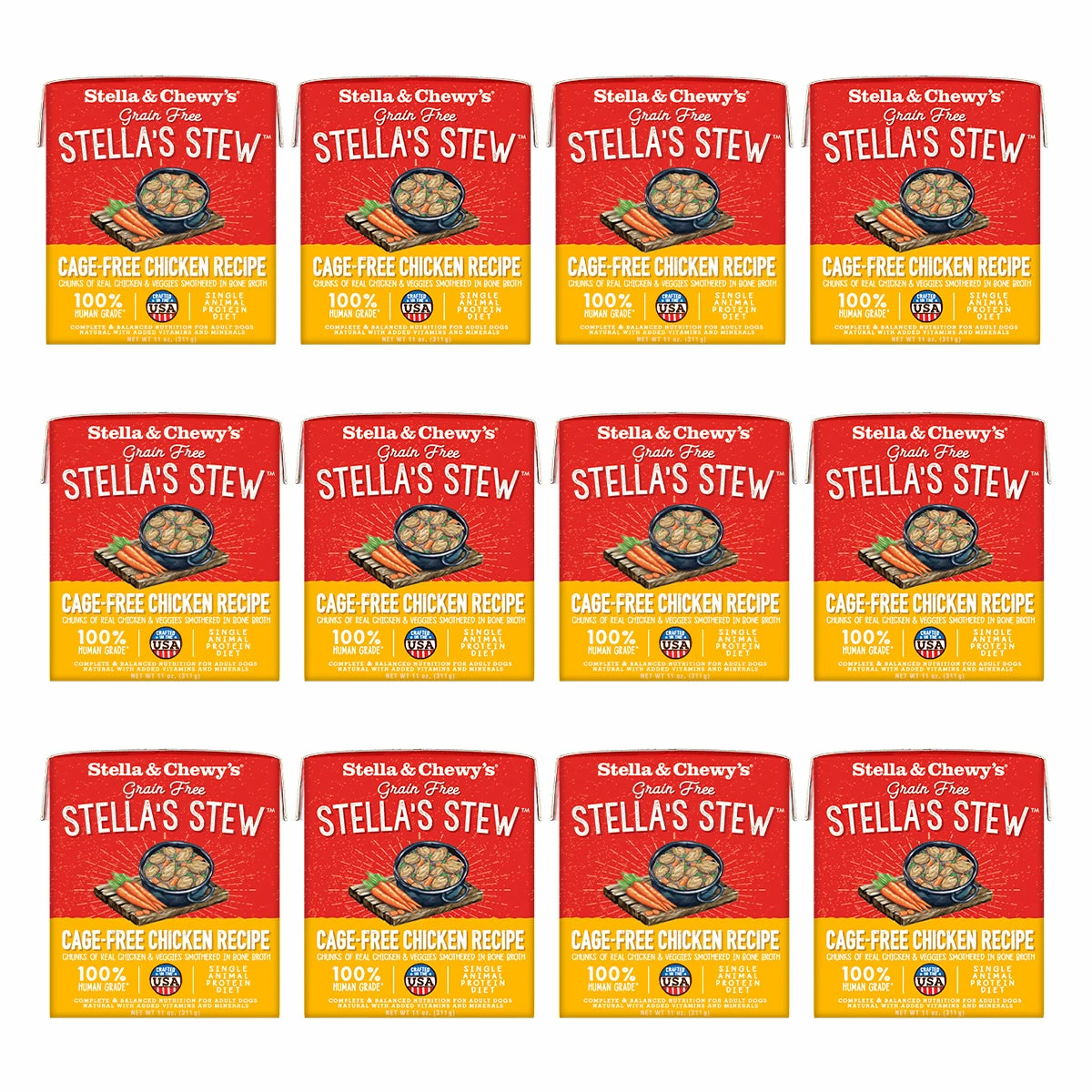 Stella & Chewy's Cage-Free Chicken Recipe Dog Stew 11oz 12-Pack