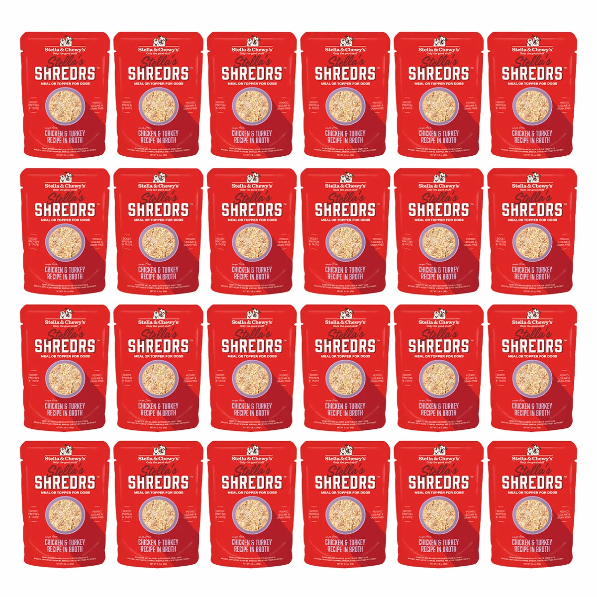 Stella & Chewy's Shredrs Chicken & Turkey Dog Food 24-Pack
