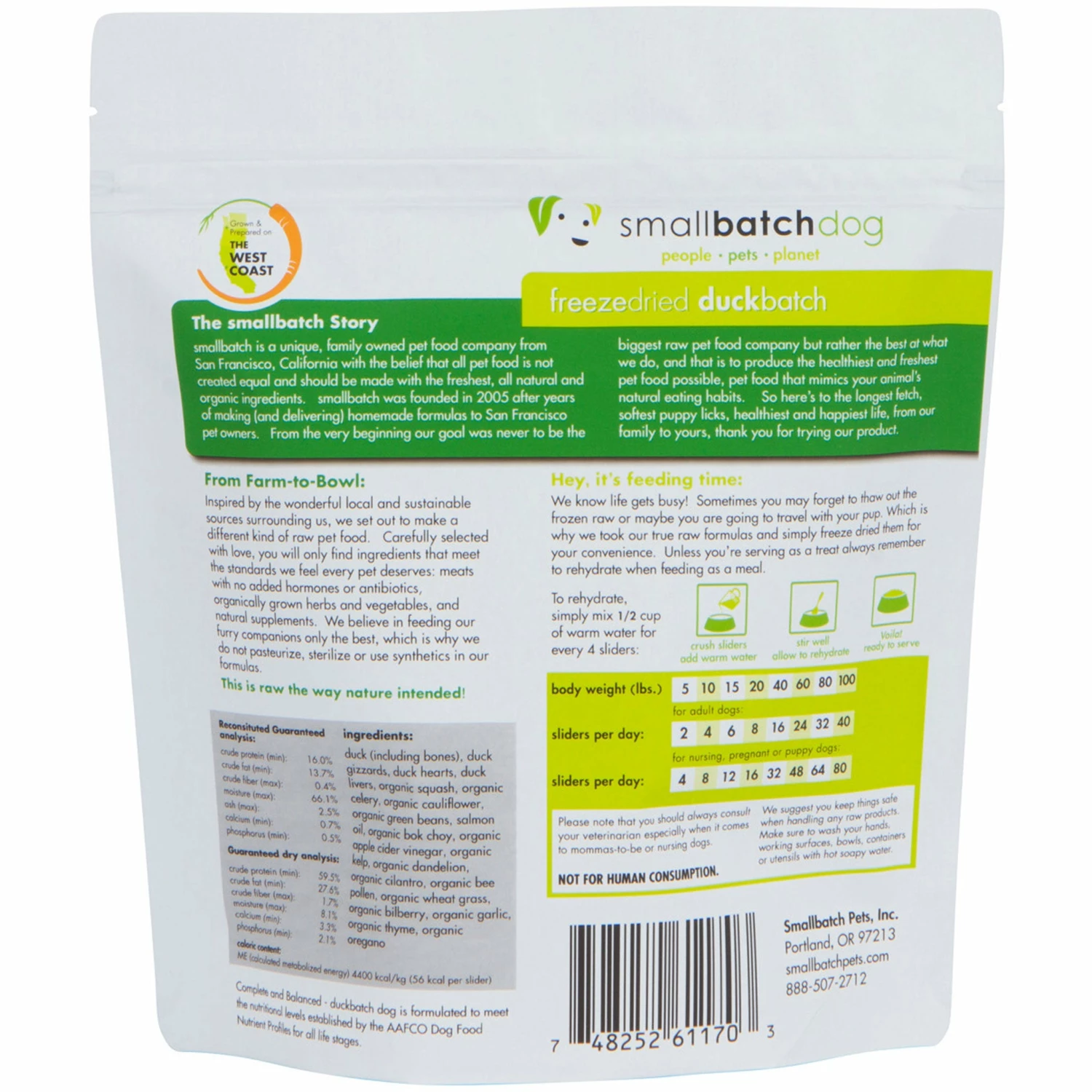 Smallbatch Freeze-Dried Duck Dog Food - 14oz - Image 2