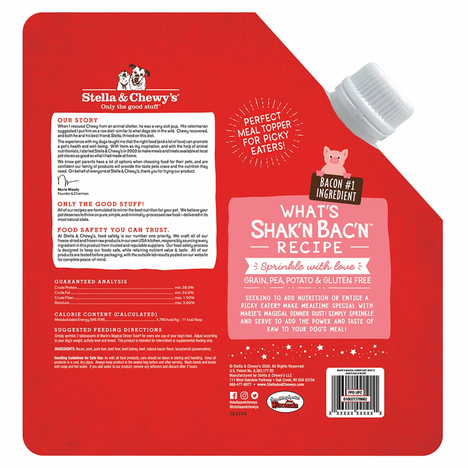 Stella & Chewy's Marie's Magical Dinner Dust Bacon Dog Food Topper 7 Oz - Image 2