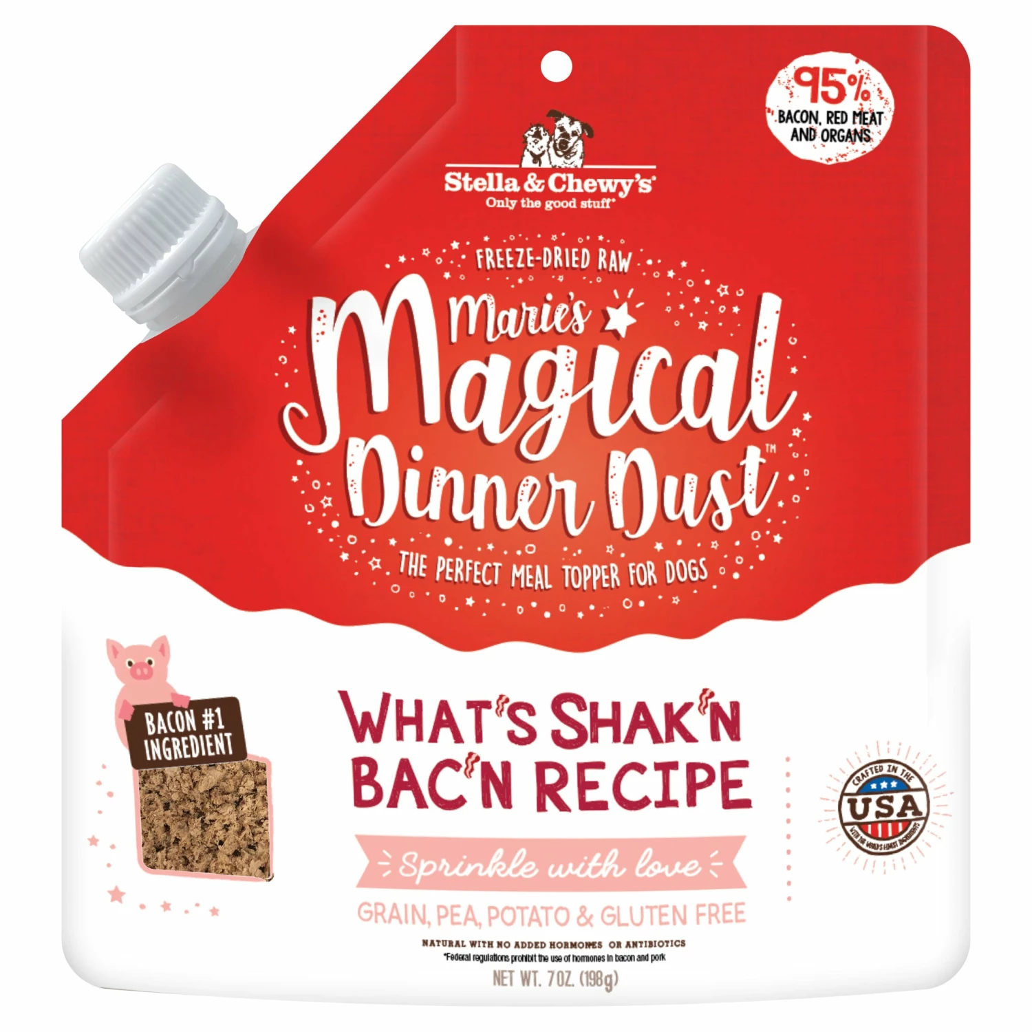 Stella & Chewy's Marie's Magical Dinner Dust Bacon Dog Food Topper 7 Oz