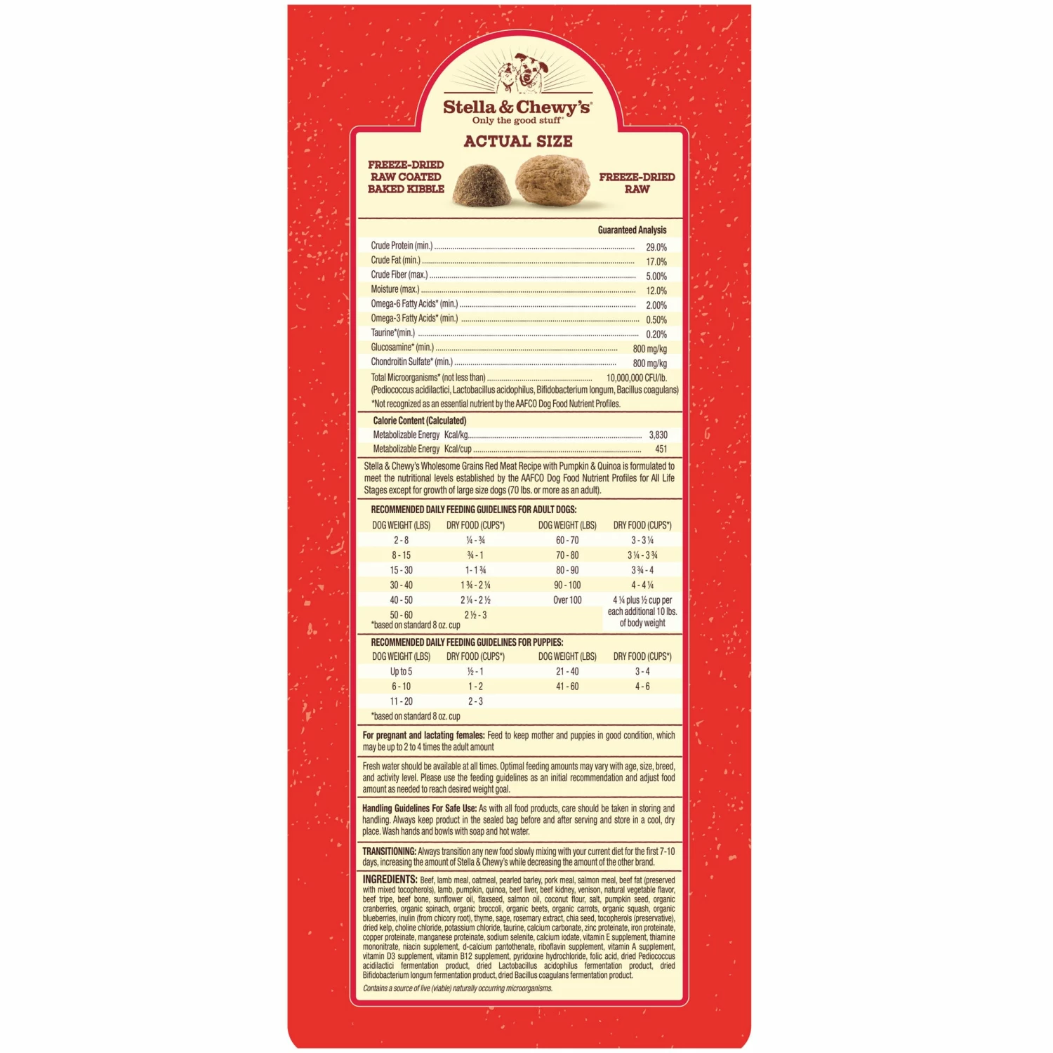 Stella & Chewy's Red Meat Recipe Raw Blend Baked Dog Kibble With Grains - Image 3