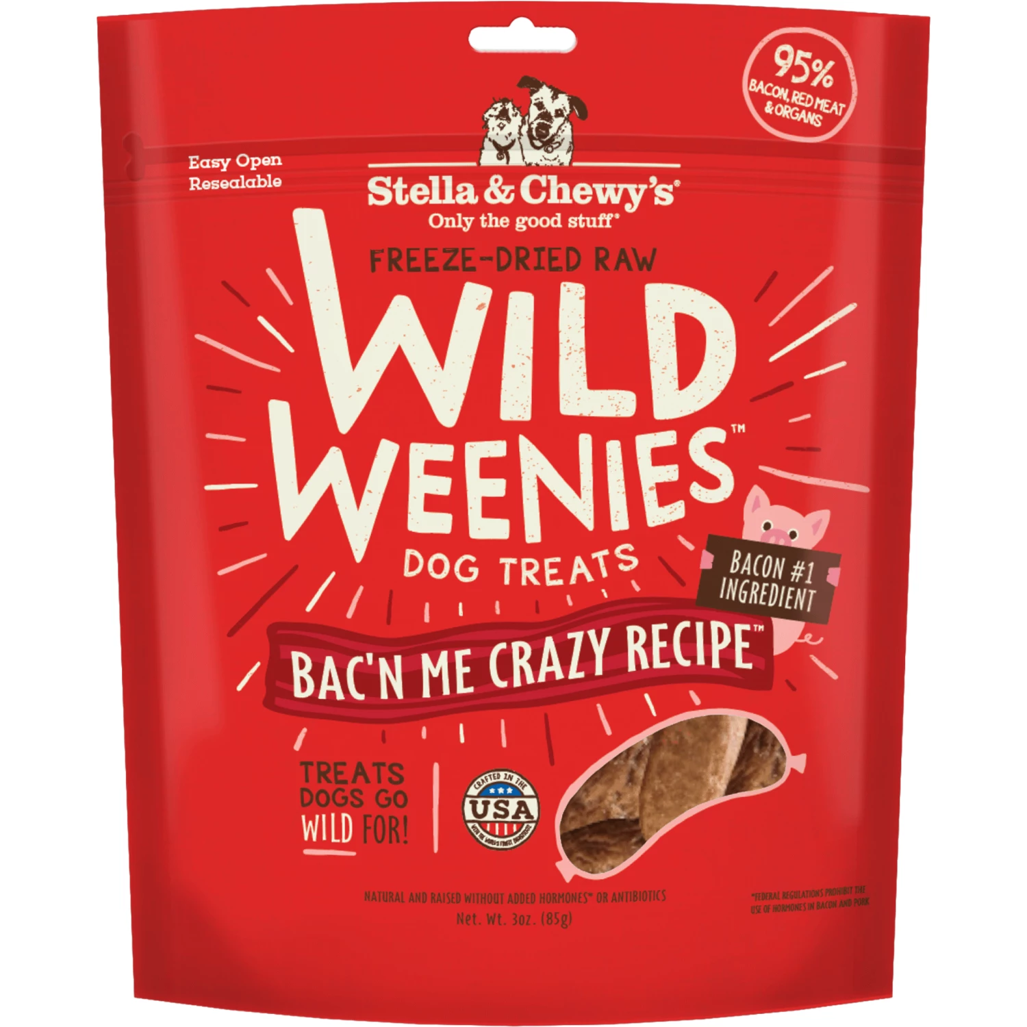 Stella & Chewy's Wild Weenies Bacon Dog Treats - 3 Oz