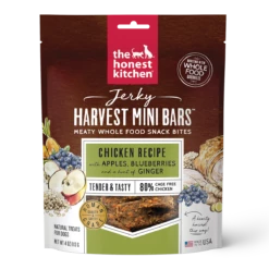 The Honest Kitchen Jerky Harvest Mini Bars Chicken Dog Treats