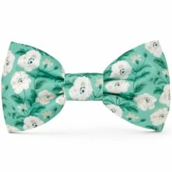 The Foggy Dog Bowtie - Seafoam Poppies