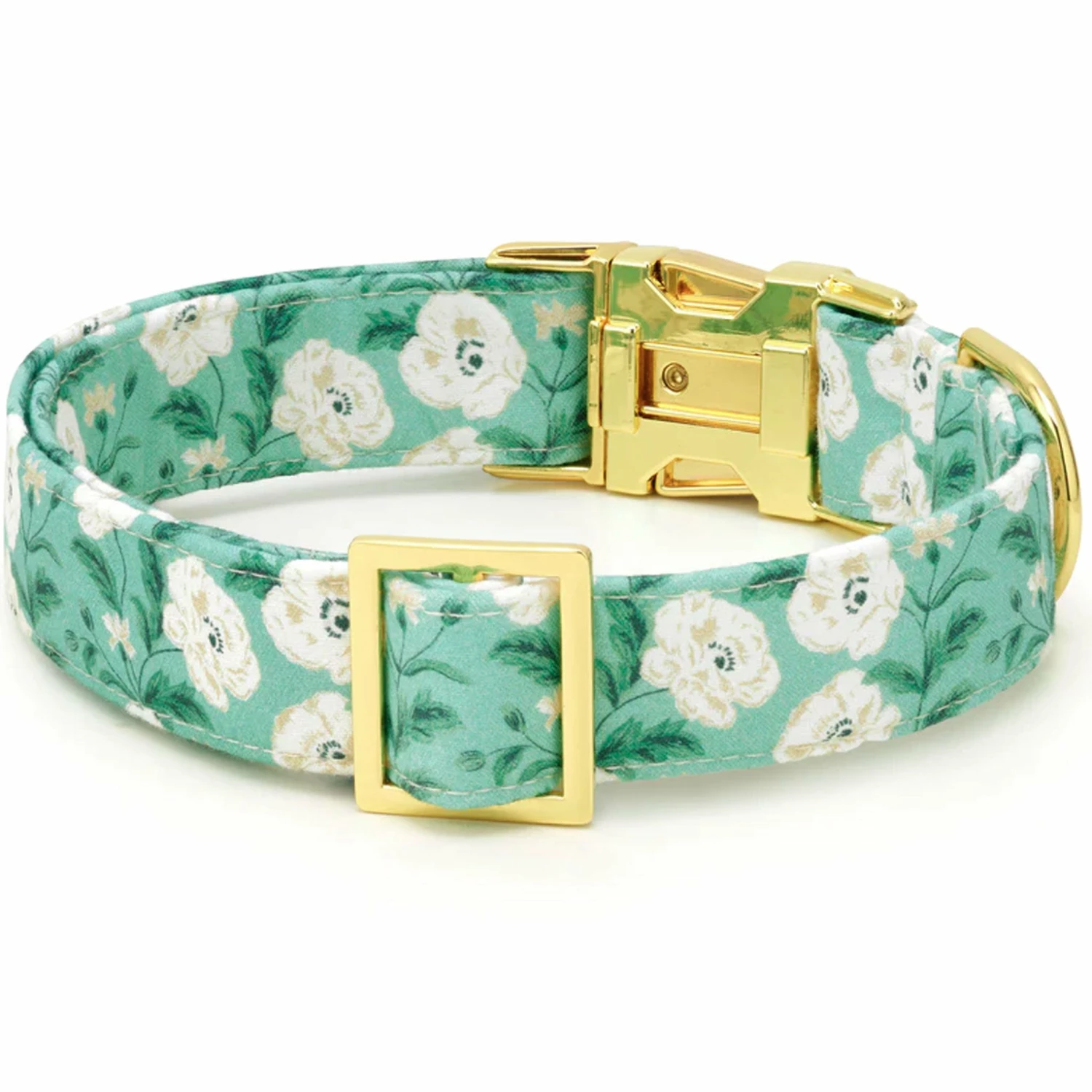 The Foggy Dog Collar - Seafoam Poppies - Image 3