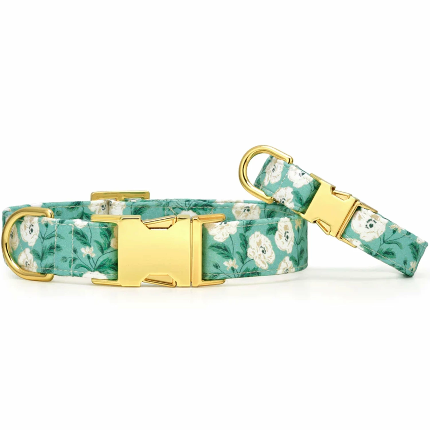 The Foggy Dog Collar - Seafoam Poppies - Image 2