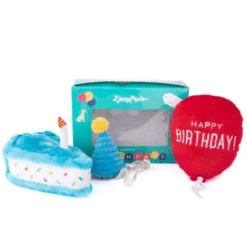 Zippy Paws Blue Birthday Box Dog Toys
