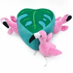 Zippy Paws Flamingos Monstera Burrow Dog Toy